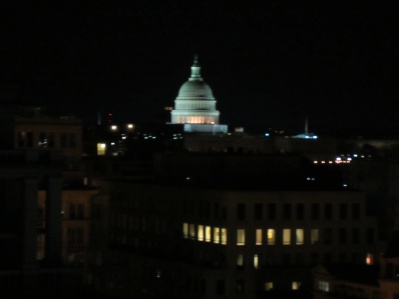 At Peter's Condo: PCC mission to DC, Feb. 2012  Capitol bldg. at night  from Peter Friedmans condo.